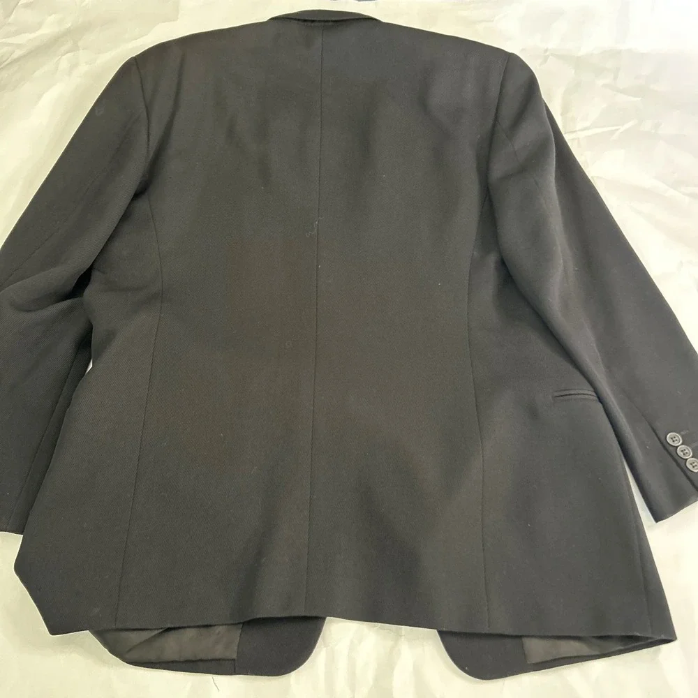 Giorgio Armani Le Collezioni VTG Mens Black Wool Blazer Jacket‎ Made in Italy 42